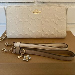 NEW COACH - Boxed Long Zip Around Wallet In Signature Leather